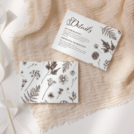 Tarjeta De Recepción Elegante caligrafía Detalles del tono de tierra bo