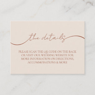 Tarjeta De Recepción Elegante caligrafía detalles modernos del Boda de