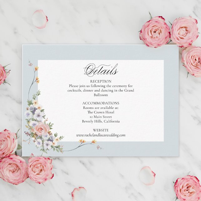 Tarjeta De Recepción Elegante caligrafía floral del Pastel Boho (Subido por el creador)