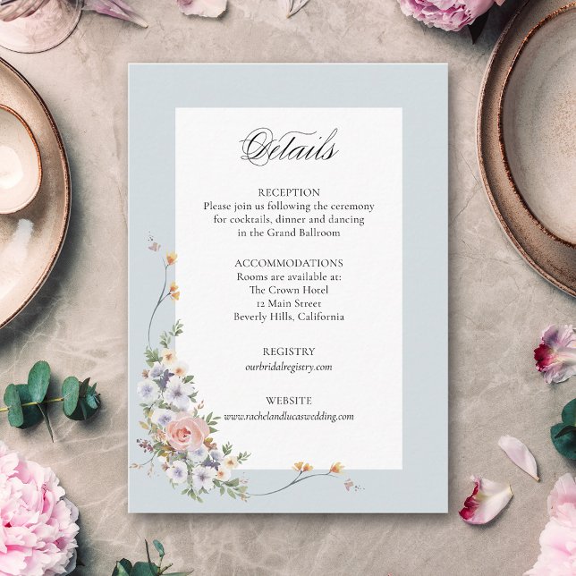 Tarjeta De Recepción Elegante caligrafía floral del Pastel Boho (Subido por el creador)