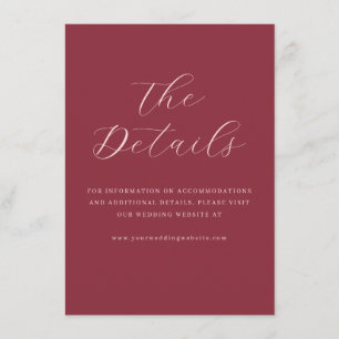 Tarjeta De Recepción Elegante Caligrafía Granate