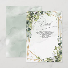 Tarjeta De Recepción Elegante caligrafía Greenery Eucalyptus Boda
