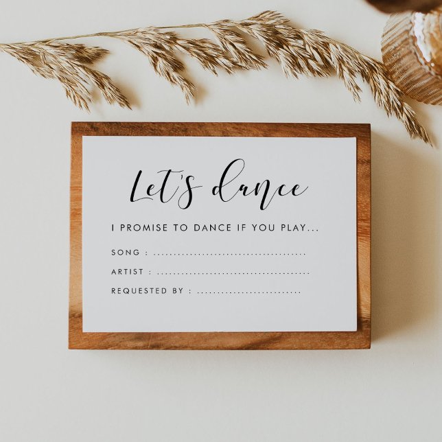 Tarjeta De Recepción Elegante caligrafía Petición de canción de baile (Subido por el creador)