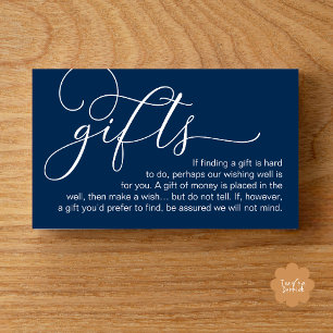 Tarjeta De Recepción Elegante Caligrafía Pozo de Deseos Boda 
