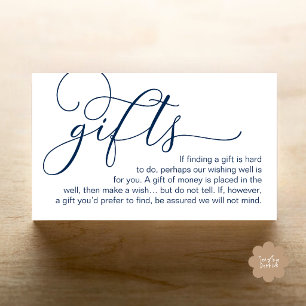 Tarjeta De Recepción Elegante Caligrafía Pozo de los Deseos Boda 