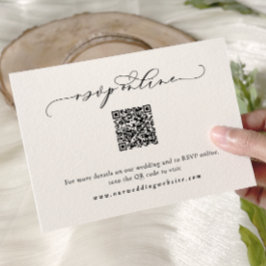 Tarjeta De Recepción Elegante caligrafía Script Wedding RSVP Online