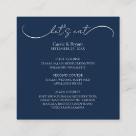 Tarjeta De Recepción Elegante carta de Boda azul de la Marina