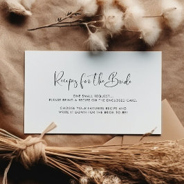 Tarjeta De Recepción Elegante carta de recetas en blanco y negro