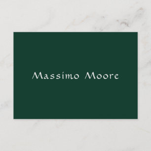 Tarjeta De Recepción Elegante Casual Verde Oscuro Propio Nombre Letra a