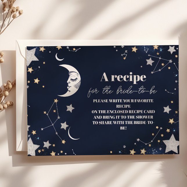 Tarjeta De Recepción Elegante Celestial Crescent Moon Bridal Shower (Subido por el creador)