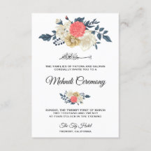 Elegante ceremonia islámica de Mehndi floral de me