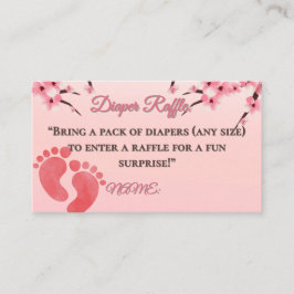 Tarjeta De Recepción Elegante Cherry Blossom Diaper Raffle