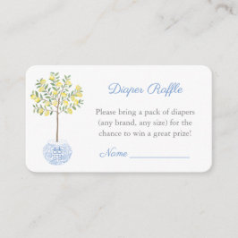 Tarjeta De Recepción Elegante Chinoiserie Diaper Raffle Boy Baby Shower