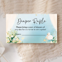 Elegante Cisne Baby Shower Diaper Raffle