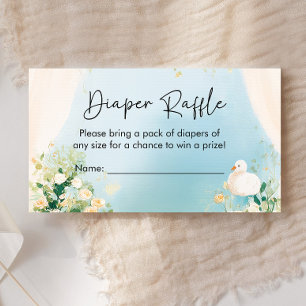 Tarjeta De Recepción Elegante Cisne Baby Shower Diaper Raffle
