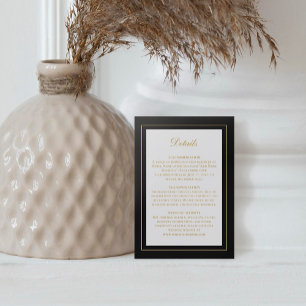 Tarjeta De Recepción Elegante clásico eterno simple oro negro