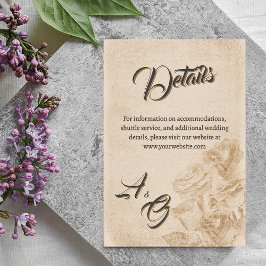 Tarjeta De Recepción Elegante clásico floral rústico Boda detalles 1