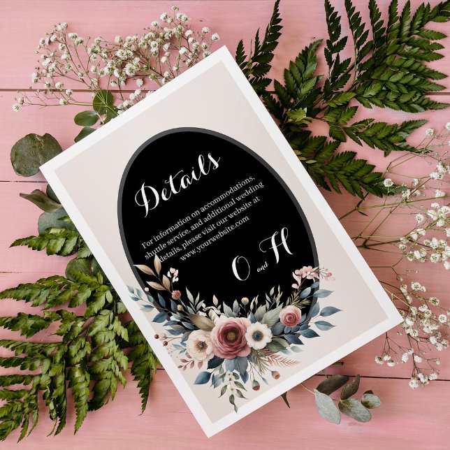 Tarjeta De Recepción Elegante clásico floral rústico Boda Detalles 4 (Subido por el creador)