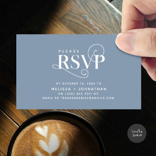 Tarjeta De Recepción Elegante clásico, guión negro, respuesta RSVP