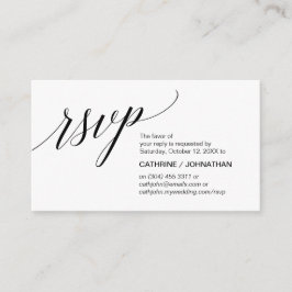 Tarjeta De Recepción Elegante clásico, guión negro, RSVP