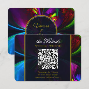 Tarjeta De Recepción Elegante Clásico Moderno Patrón Floral #902 Boda