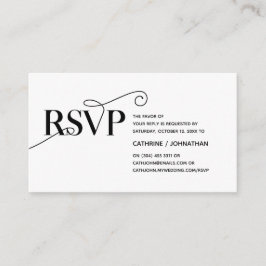Tarjeta De Recepción Elegante Classy, Black Script, RSVP responden