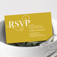 Elegante Classy, Gold Script, RSVP responder