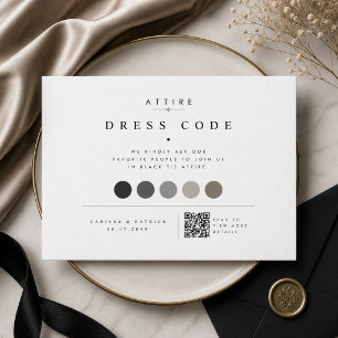 Tarjeta De Recepción Elegante código de vestido de boda QR
