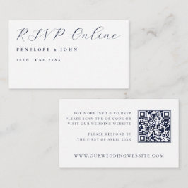 Tarjeta De Recepción Elegante código QR de escritura blanca Sitio web d