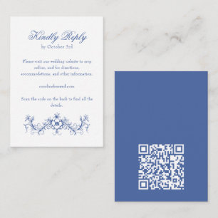 Tarjeta De Recepción Elegante código QR de respuesta para boda campestr
