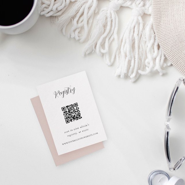 Tarjeta De Recepción Elegante Código QR del Registro de Caligrafía (Subido por el creador)