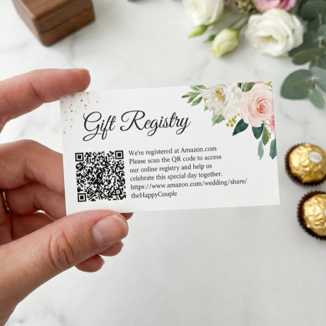 Tarjeta De Recepción Elegante código QR del registro de regalos de boda (Subido por el creador)