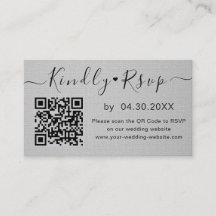 Elegante Código QR Moda RSVP Sitio Web Boda mínimo