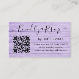 Tarjeta De Recepción Elegante Código QR Moda RSVP Sitio Web Boda mínimo
