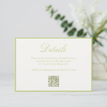 Elegante código QR nupcial verde cítrico de dinero