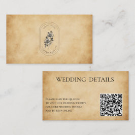 Tarjeta De Recepción Elegante código QR personalizado de papel antiguo 