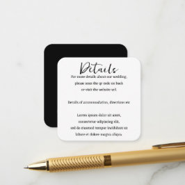 Tarjeta De Recepción Elegante código QR simple de casamiento