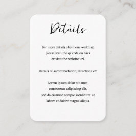 Tarjeta De Recepción Elegante código QR simple de casamiento