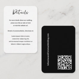 Tarjeta De Recepción Elegante código QR simple de casamiento
