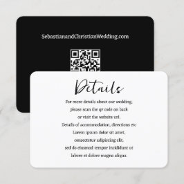 Tarjeta De Recepción Elegante código QR simple de casamiento
