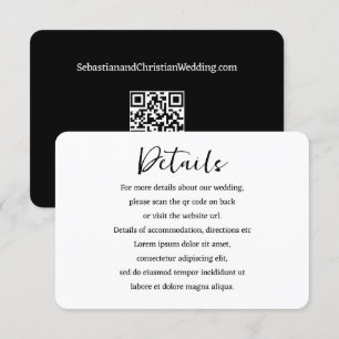 Tarjeta De Recepción Elegante código QR simple de casamiento