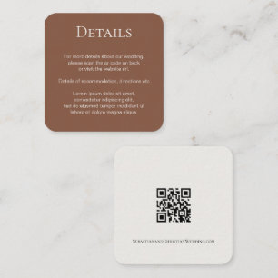 Tarjeta De Recepción Elegante código QR simple de casamiento