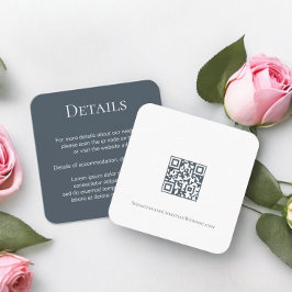 Tarjeta De Recepción Elegante código QR simple de casamiento