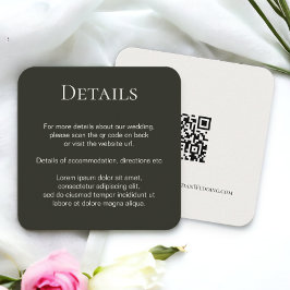 Tarjeta De Recepción Elegante código QR simple de casamiento