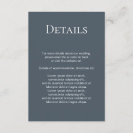 Tarjeta De Recepción Elegante código QR simple de casamiento