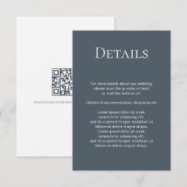 Tarjeta De Recepción Elegante código QR simple de casamiento
