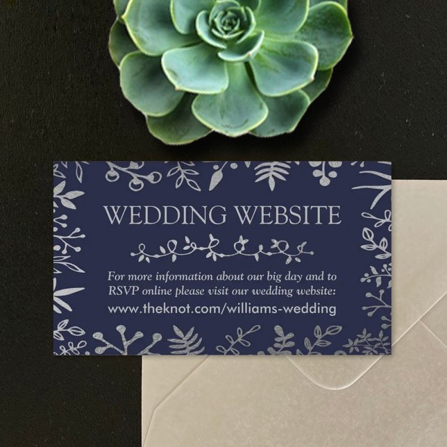 Tarjeta De Recepción Elegante colección de Bodas florales de la Marina  (Subido por el creador)