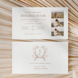 Tarjeta De Recepción Elegante collage de fotografías Ensayo de cena