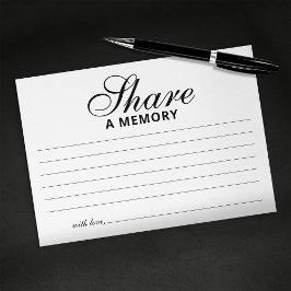 Tarjeta De Recepción Elegante Comparte un Recuerdo Funeral