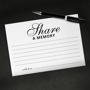 Tarjeta De Recepción Elegante Comparte un Recuerdo Funeral